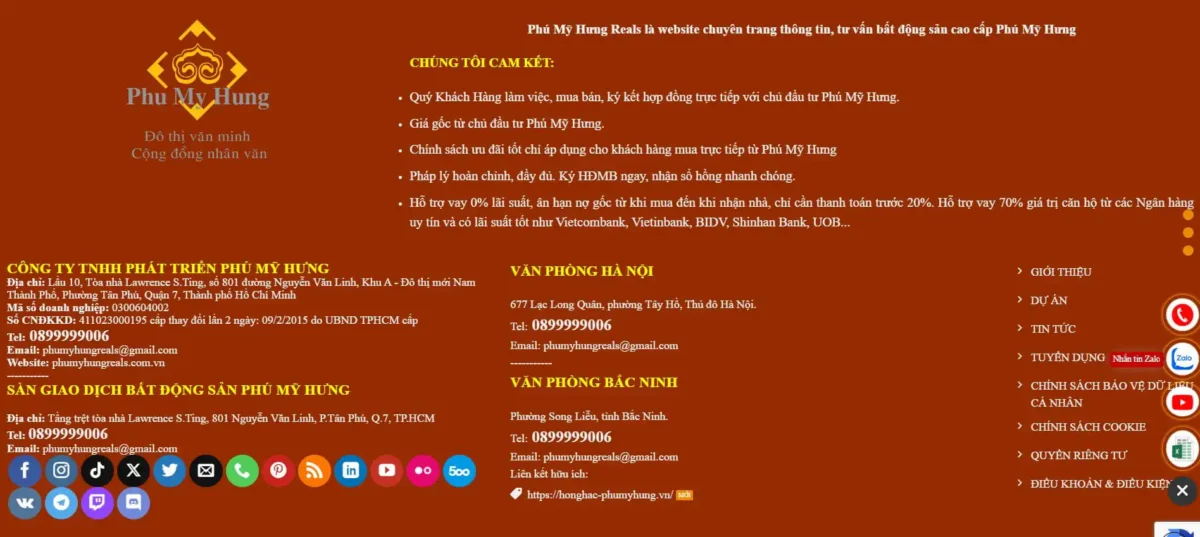 Phú Mỹ Hưng Reals – Nguồn Thông Tin Uy Tín Về Khu Đô Thị Phú Mỹ Hưng Quận 7 6 Trang liên hệ của Phú Mỹ Hưng Reals